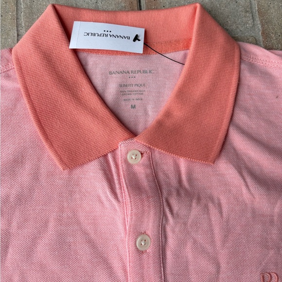 Banana Republic Other - NWT Banana Republic Luxury Touch Polo Shirt Men M Coral Light Salmon Polo Shirt